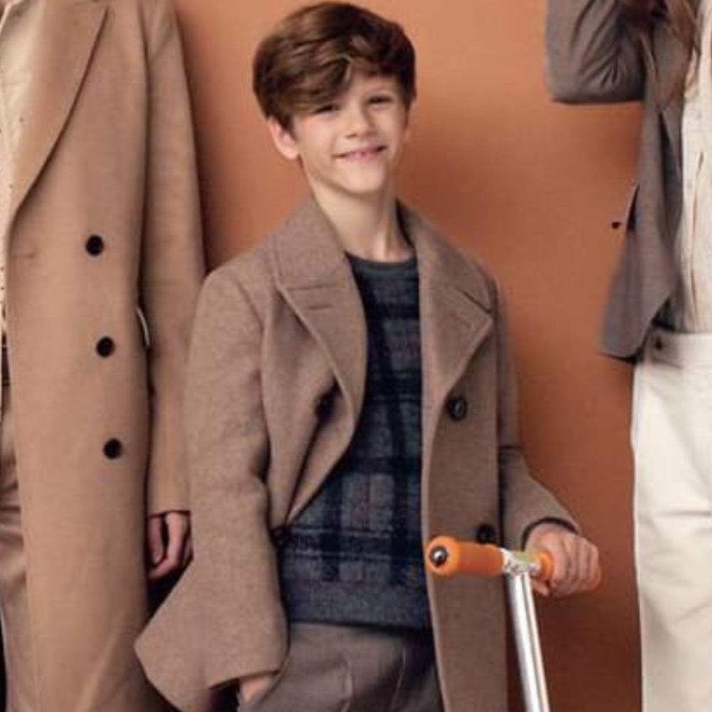 INES DE LA FRESSANGE + UNIGLO BOYS WOOL PEA COAT - SIZE 10